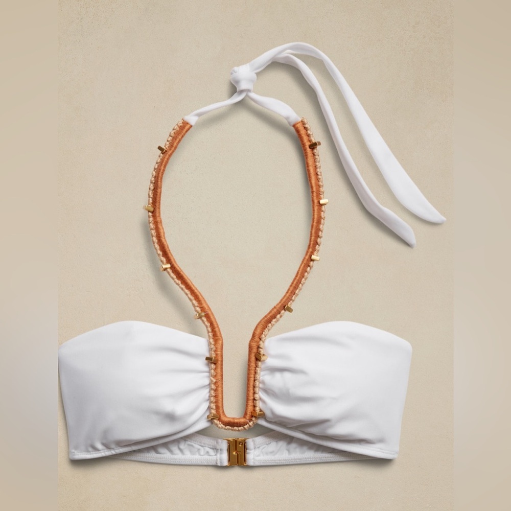NWT VIX Paula Hermanny White Bikini Top Size Large